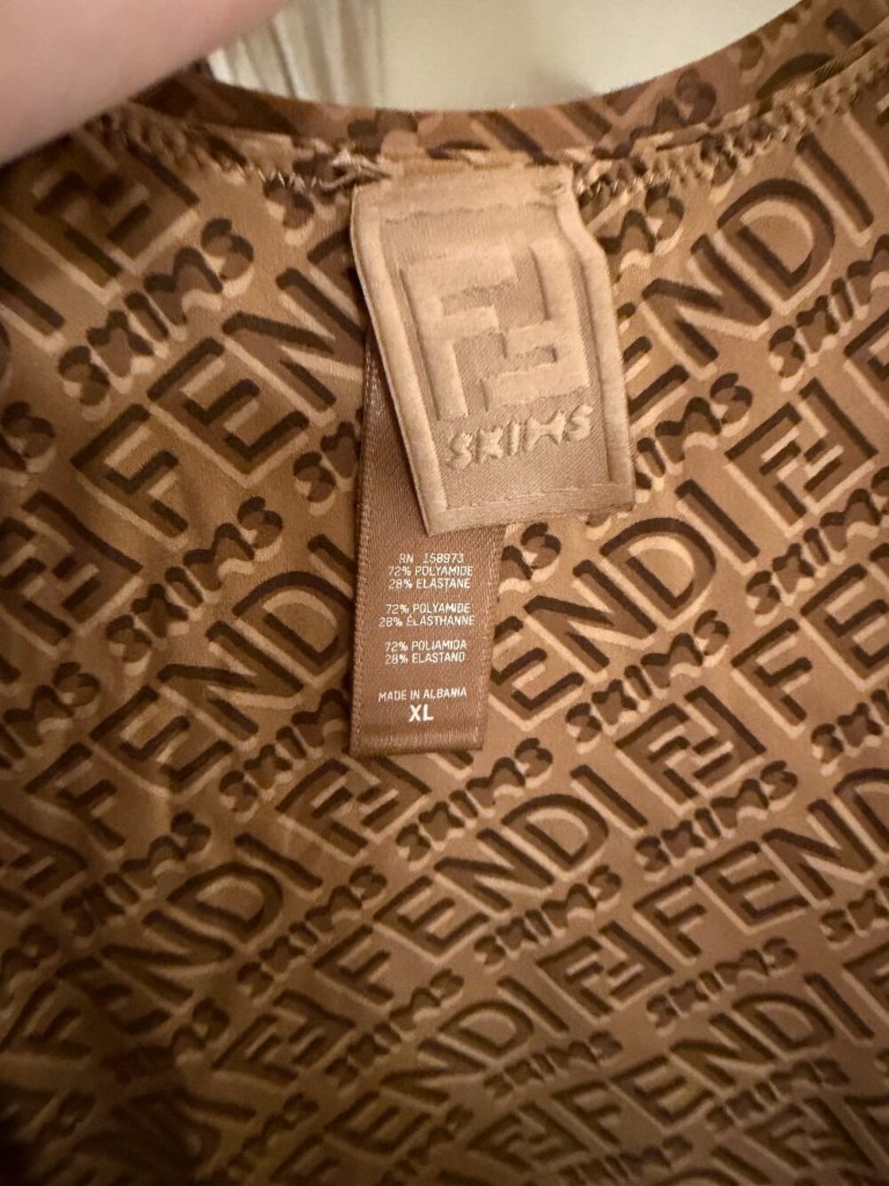 Fendi Skims Monogram Bodysuit – Brown | Size XL - Picture 5 of 5